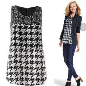 CAbi houndstooth sleeveless blouse